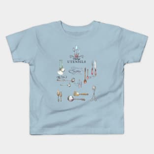 Vintage Utensils - Vintage Cookware - baking - Kitchen Art. Kids T-Shirt